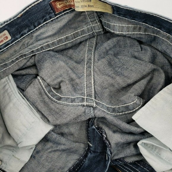 Big Star Buckle 'Orion' Dark Wash Slim Boot Jeans 34L 34x33 - Picture 9 of 12